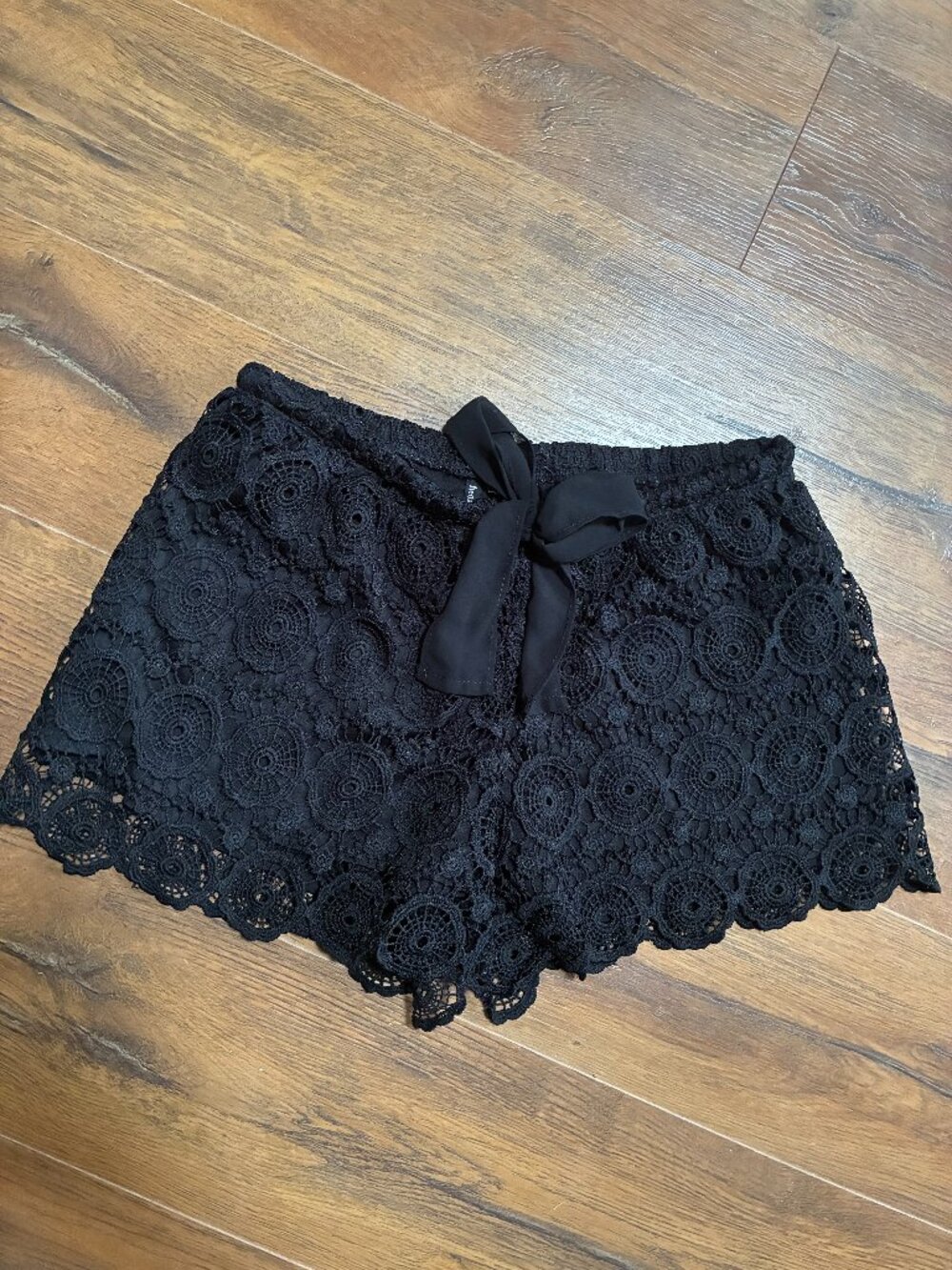 Womens HeartSoul Black Lace Crochet Summer Shorts Small Whimsygoth Coquette Girl